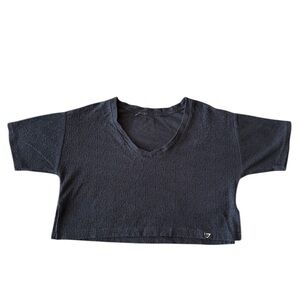 Gymshark Charcoal V-Neck Crop Top